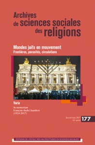 ARCHIVES DE SCIENCES SOCIALES DES RELIGIONS 177