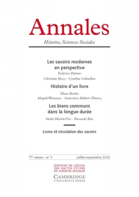 ANNALES. HISTOIRE SCIENCES SOCIALES, N 3/2022