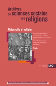 ARCHIVES DE SCIENCES SOCIALES DES RELIGIONS 169