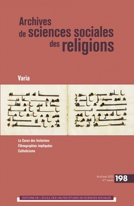 ARCHIVES DES SCIENCES SOCIALES DES RELIGIONS, N 198