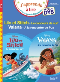 Disney - Spécial (dyslexie) 2 histoires Lilo-Stitch-Concours de surf / Vaiana-A la recherche de Pua