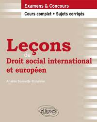 Leçons de Droit social international et européeen