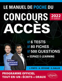 Le Manuel de POCHE du concours ACCES 2022 (Programme officiel : écrits + oraux)