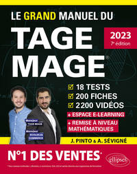 Le Grand Manuel du TAGE MAGE – N°1 DES VENTES – 18 tests blancs + 200 fiches de cours + 2200 vidéos – Édition 2023