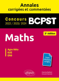 Maths BCPST - Annales corrigées et commentées 2022-2023-2024