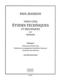 PAUL JEANJEAN: 25 ETUDES TECHNIQUES ET MELODIQUES VOL.1 (CLARINET SOLO)
