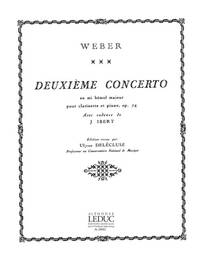 WEBER DELECLUSE CONCERTO NO.2 EB MAJOR OP.74 CLARINET & PIANO BOOK