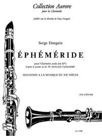 SERGE DANGAIN: EPHEMERIDE (CLARINET SOLO)