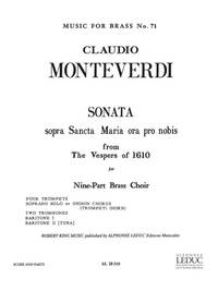MONTEVERDI KING SONATA SOPRA SANCTA MARIA BRASS ENSEMBLE & VCES SC/PTS