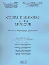 JACQUES CHAILLEY : COURS D'HISTOIRE DE LA MUSIQUE : TOME 2 VOL. 3 EXEMPLES MUSICAUX CHAP. 5 A 6 -  -