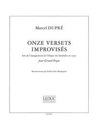 DUPRE 11 VERSETS IMPROVISES LORS DE L'NAUGURATION ORGAN BOOK