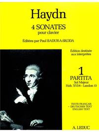 HAYDN 4 SONATAS VOLUME 1 IN G MAJOR HOB 16/6 PIANO BOOK GERMAN PIANO