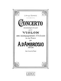 D'AMBROSIO CONCERTO IN B MINOR VIOLIN & PIANO BOOK