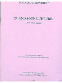 GALLOIS MONTBRUN QUAND SONNE L'HEURE VIOLIN & PIANO BOOK