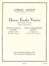 GABRIEL MASSON: 12 ETUDES VARIEES (TROMBONE SOLO)