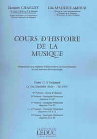 JACQUES CHAILLEY : COURS D'HISTOIRE DE LA MUSIQUE : TOME 2 VOL. 4 -EXEMPLES MUSICAUX (CHAP.7 A 9)