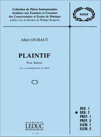 ALBERT DUHAUT: PLAINTIF (BASSOON & PIANO)