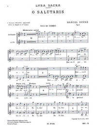 MARCEL DUPRE: 4 MOTETS OP.9, NO.1: O SALUTARIS (SA CHORUS PART) (CHORAL-MIXED ACCOMPANIED)