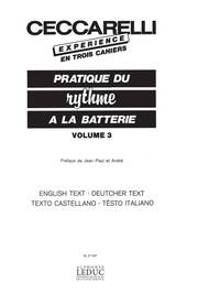 JEAN-PAUL & ANDRE CECCARELLI J.P.& AN.: CECCARELLI-EXPERIENCE VOL.3 (PERCUSSION SOLO)