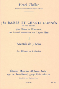 HENRI CHALLAN: 380 FIGURED BASS EXERCISES (1B)