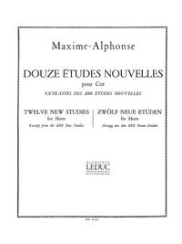 MAXIME-ALPHONSE: 12 ETUDES NOUVELLES (HORN SOLO)