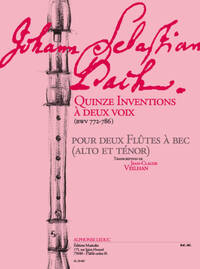 JOHANN SEBASTIAN BACH: INVENTIONS A 2 VOIX (RECORDERS 2)