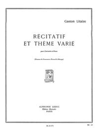 GASTON LITAIZE: RECITATIF ET THEME VARIE (CLARINET & PIANO)