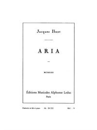 IBERT ARIA CLARINET IN BB & PIANO BOOK