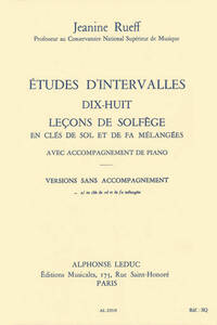 RUEFF: ETUDES D INTERVALLES 18 LECONS DE SOLFEGE 2 CLES VERSION A SANS ACCT