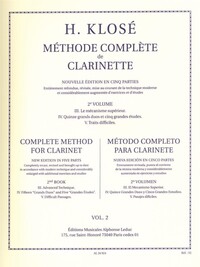 HYACINTHE-ELEONORE KLOSE : METHODE COMPLETE DE CLARINETTE VOLUME 2 - PARTIES 3 A 5