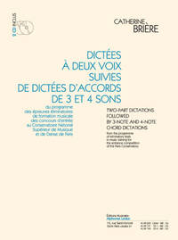 BRIERE: DICTEES A DEUX VOIX SUIVIES DE DICTEES D'ACCORDS DE 3 ET 4 SONS (CAHIER AVEC 2 CD) LE CAHIER