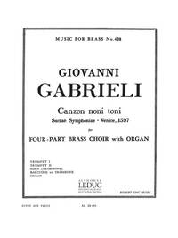 GIOVANNI GABRIELI: CANZON NONI TONI (QUINTET-MIXED)