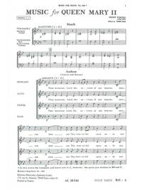 PURCELL MUSIC FOR QUEEN MARY 2 BRASS QUARTET & CHOIR VOCAL SCORE