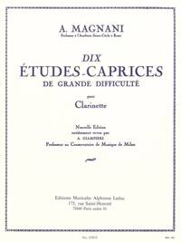 AURELIO MAGNANI: TEN TANTRUM STUDIES OF GREAT DIFFICULTY (CLARINET)