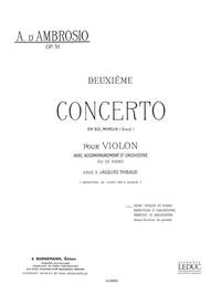 D'AMBROSIO CONCERTO NO 2 IN G MINOR VIOLIN & PIANO BOOK