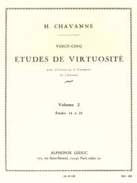 CHAVANNE 25 ETUDES DE VIRTUOSITE VOLUME 2 14 A 25 TRUMPET OR CORNET BK TROMPETTE