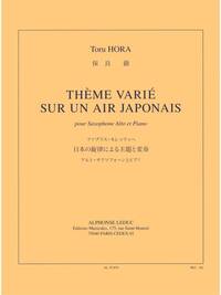 HORA TORU THEME VARIE SUR UN AIR JAPONAIS ALTO SAXOPHONE PIANO BOOK
