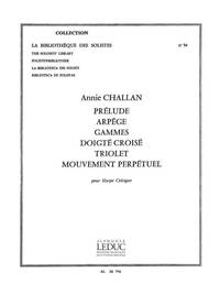 CHALLAN PRELUDE ARPEGE GAMMES DOIGTE CROISE TRIOLET LM056 HARP BOOK