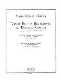 MARIE-THERESE CHAILLEY: 20 ETUDES EXPRESSIVES EN DOUBLE CORDES (VIOLA SOLO)