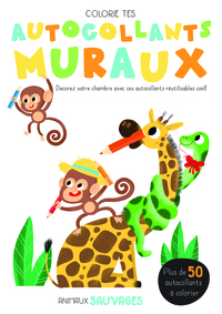 COLORIE TES AUTOCOLLANTS MURAUX ANIMAUX SAUVAGES - DECORE TA CHAMBRE AVEC CES AUTOCOLLANTS REUTILISA