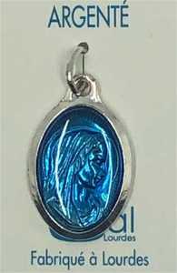 MEDAILLE OVALE VIERGE ARGENTEE