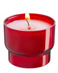 Veilleuse votive 47 mm diamètres  rouge - H40 mm 