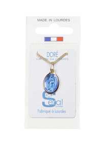 ENSEMBLE CONSTITUE D'UNE MEDAILLE ET D'UNE CHAINE - MEDAILLE OVALE MIRACULEUSE