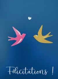 CARTE DOUBLE + ENVELOPPE SOUS CELLOPHANE - FELICITATIONS - LOT DE 10