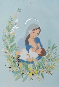 CARTE + ENVELOPPE SOUS CELLOPHANE - VIERGE BLEUE CIEL -DORURE - LOT DE 10