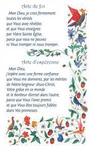 LOT DE 25 IMAGES - ACTE DE FOI, ACTE D'ESPERANCE, ACTE DE CHARITE, ACTE DE CONTRITION