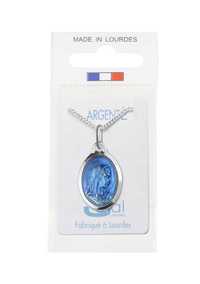 ENSEMBLE CONSTITUE D'UNE MEDAILLE ET D'UNE CHAINE - MEDAILLE OVALE TETE DE LA VIERGE DE PROFIL