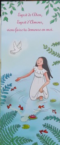 LOT DE 25 SIGNETS - ESPRIT DE DIEU, ESPRIT D'AMOUR, VIENS FAIRE TA DEMEURE EN MOI.
