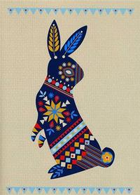 FOLK RABBIT NOTEBOOK /ANGLAIS