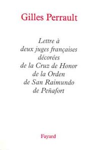 LETTRE A DEUX JUGES FRANCAISES DECOREES DE LA CRUZ DE HONOR DE LA ORDEN DE SAN RAIMUNDO DE PENAFORT
